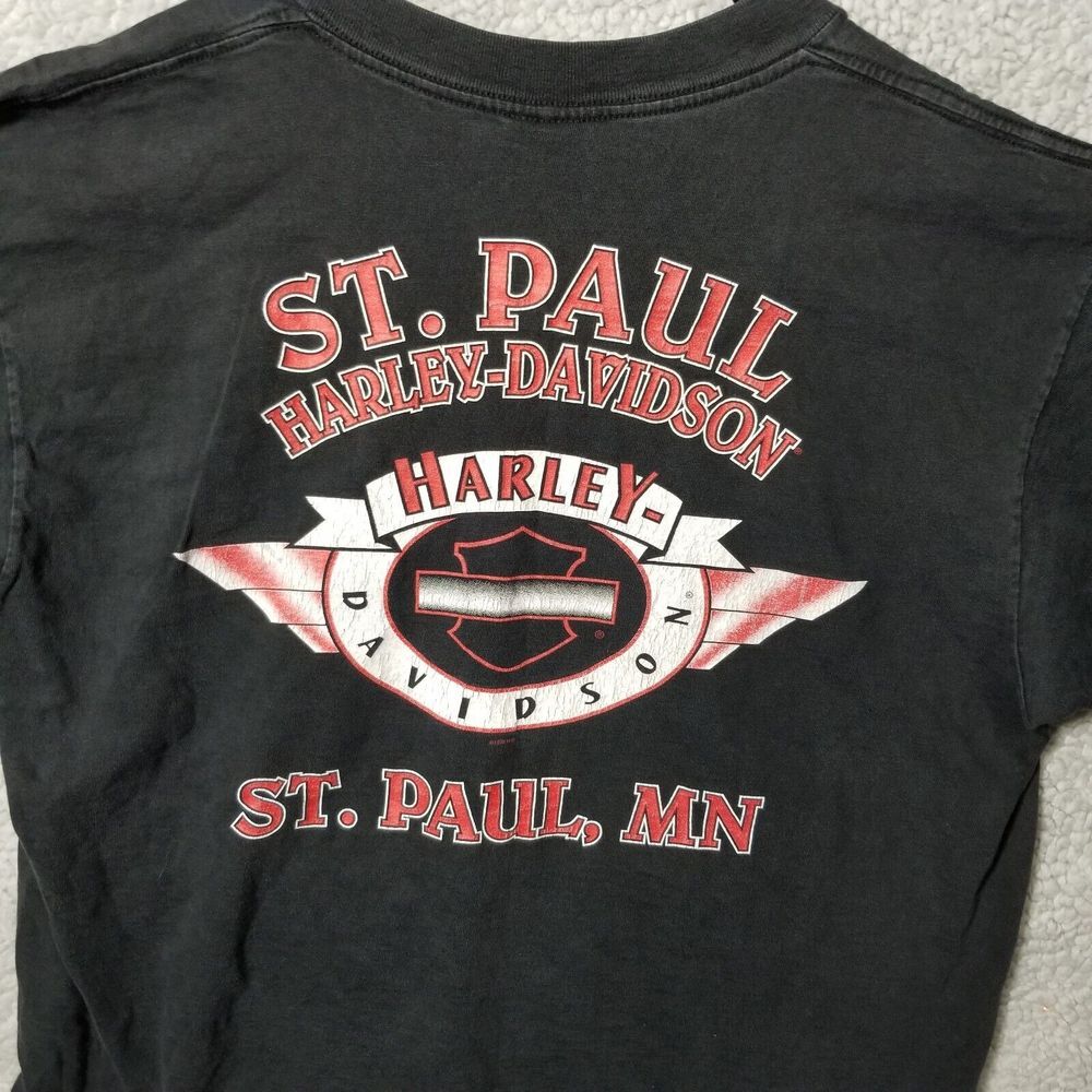Harley Davidson men's XL vintage 1997 wash worn shirt eagle tribal St Paul MN - Picture 13 of 13